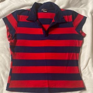 Blue and red striped T-shirt